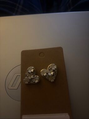 Legacy Gold Heart Earrings with Floral Accents